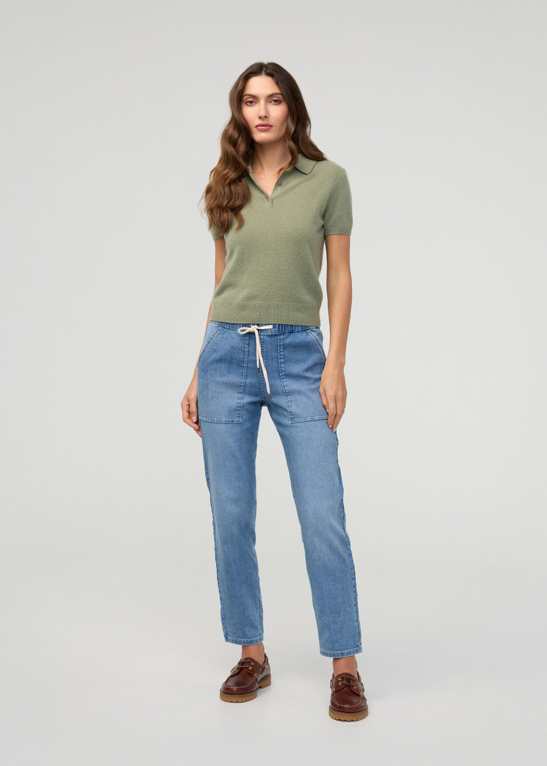 Duer Perf Denim Lite Harbour Pant 27" (Womens) | Light Stone