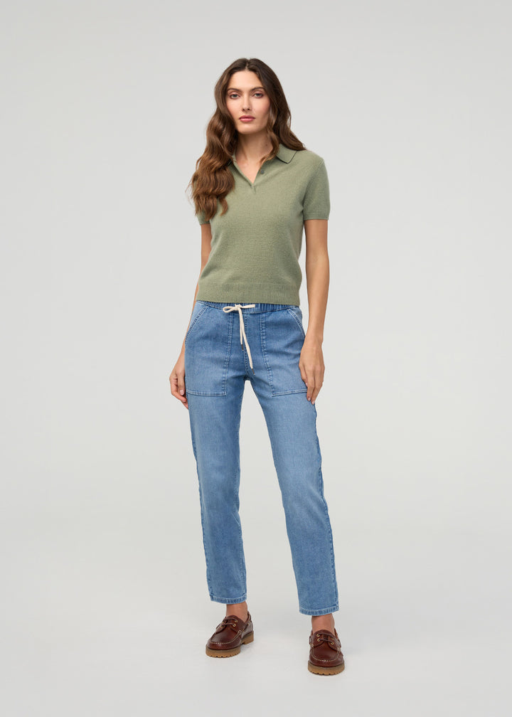 Duer Perf Denim Lite Harbour Pant 27" (Womens) | Light Stone