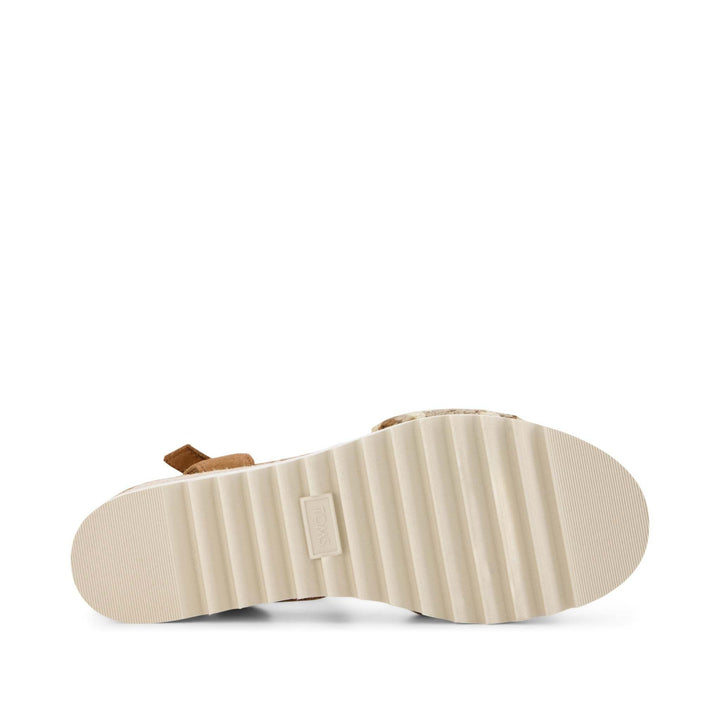 Toms Diana Wedge Sandal (Womens) | Almond Crochet-Dark Beige