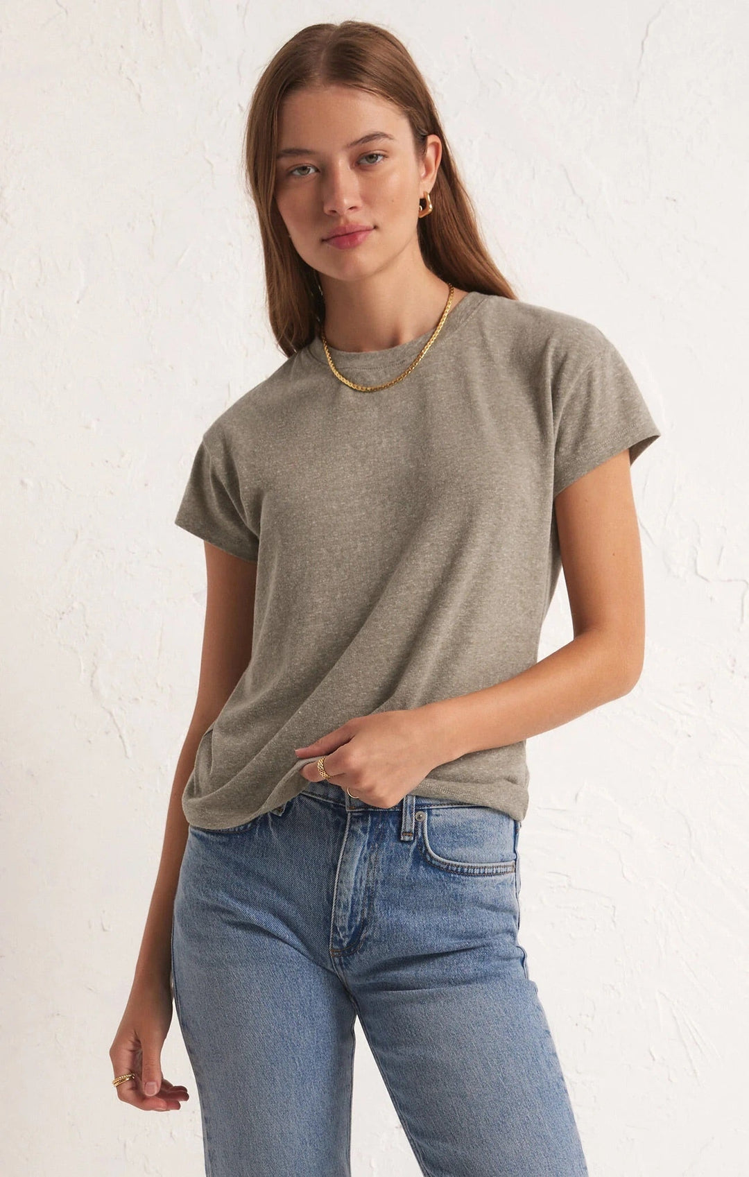 Z Supply Modern Tri Blend Crew Neck Tee (Women&