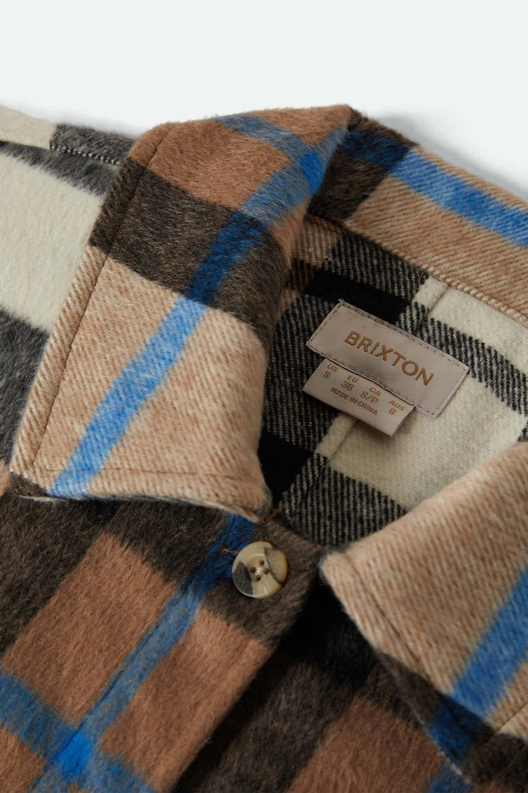 Brixton Bowery Soft Brushed Flannel (Womens) | Washed Black/Sand