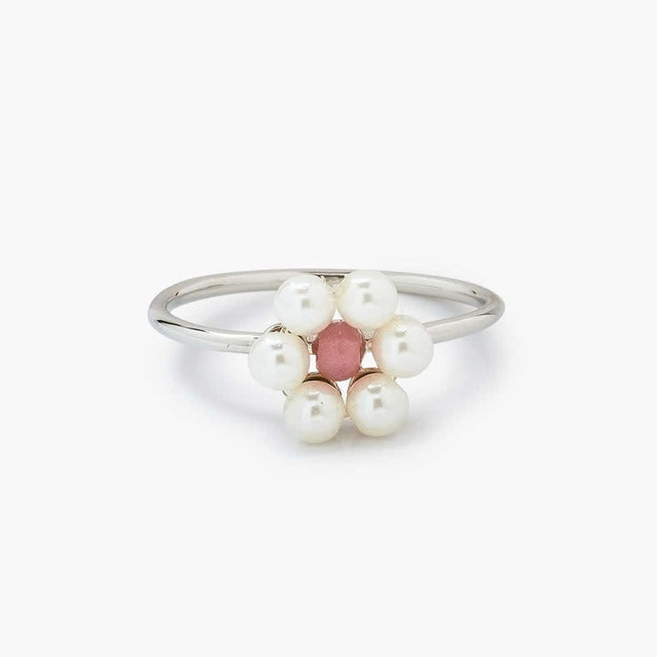 Pura Vida Bitty Pearl Flower Ring | Silver
