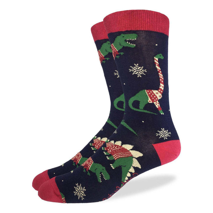Good Luck Sock Christmas Sweater Dinosaurs Socks (Mens) | 7-12