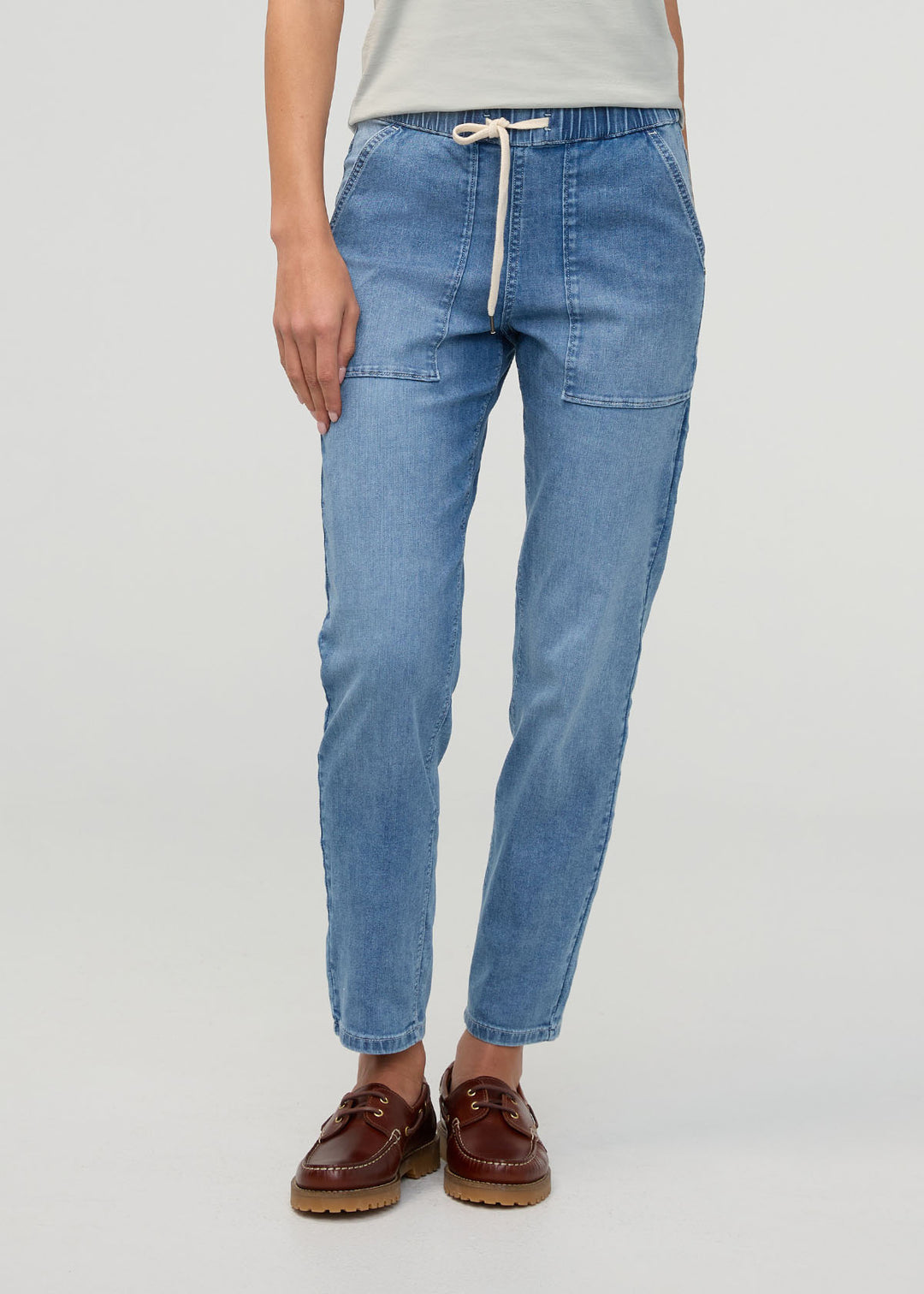 Duer Perf Denim Lite Harbour Pant 27" (Womens) | Light Stone