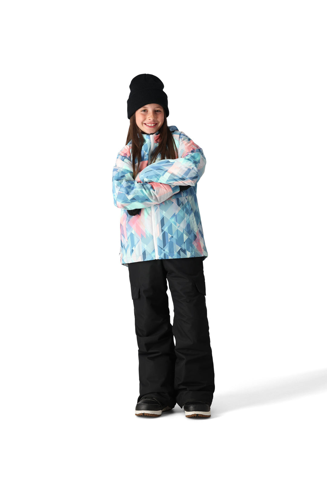 686 Athena Insulated Youth Snow Jacket 2025 | Seaglass Abstract Angles