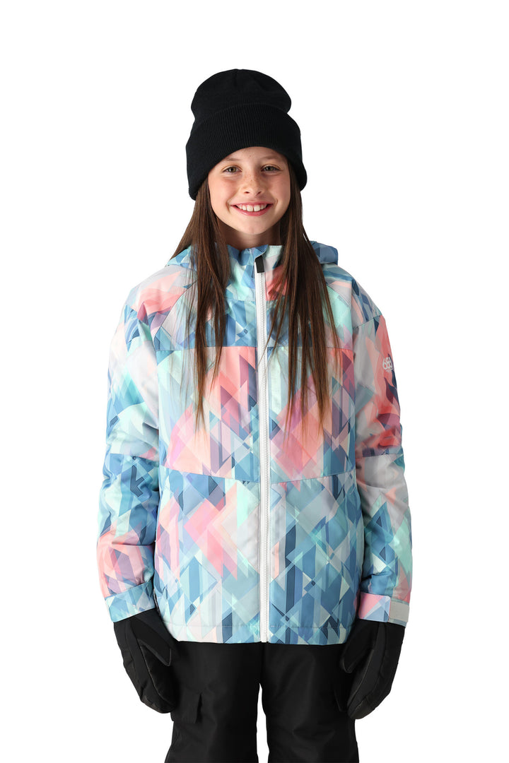 686 Athena Insulated Youth Snow Jacket 2025 | Seaglass Abstract Angles