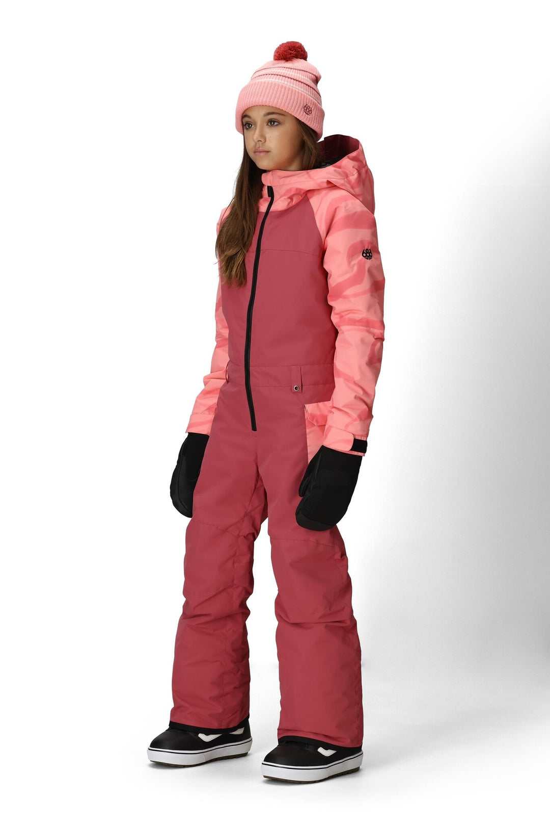 686 Shine Insulated Youth Snow Suit 2026 | Rosewood Colorblock