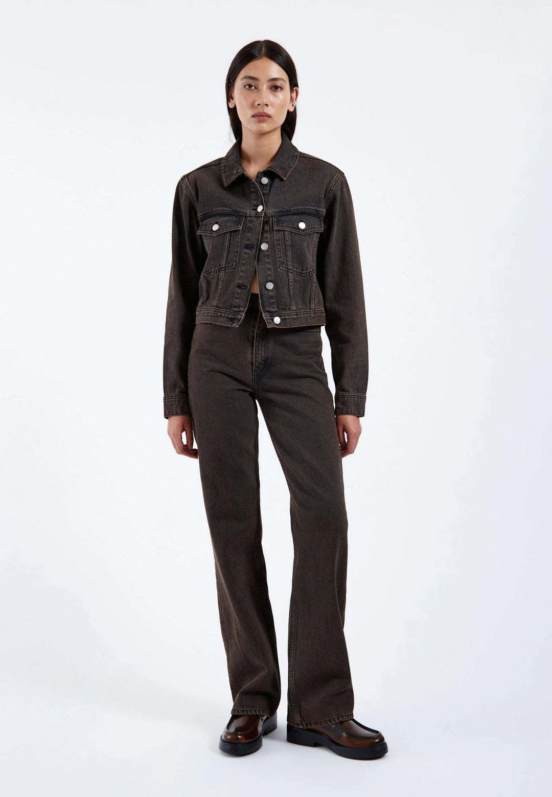 Dr. Denim Echo Denim (Womens) | Tar Jet Brown