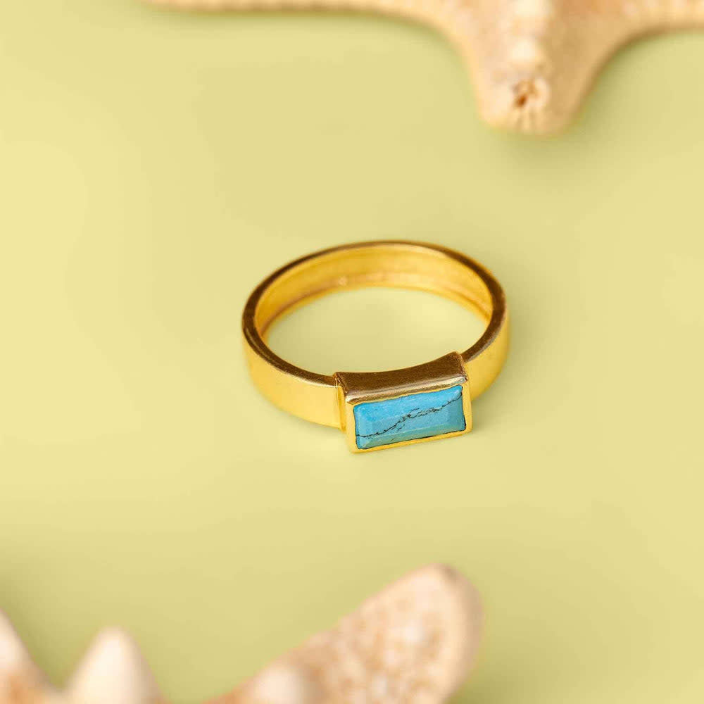 Pura Vida Tulum Turquoise Ring | Gold