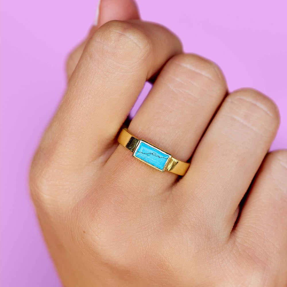 Pura Vida Tulum Turquoise Ring | Gold