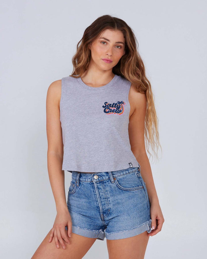 Salty Crew Salty Seventies Cropped Tank (Women&