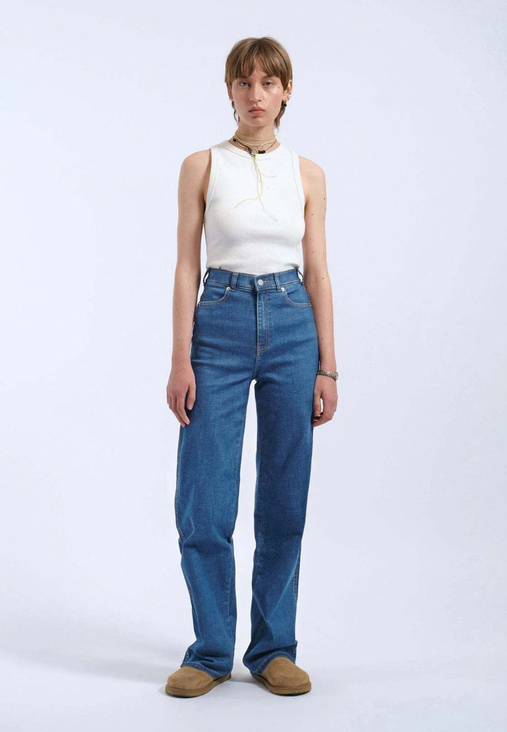 Dr. Denim Moxy Straight Denim (Womens) | Vale Mid Plain