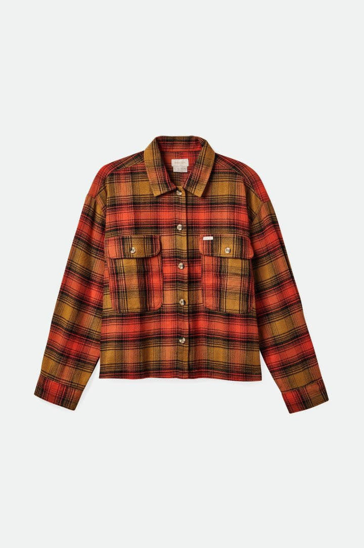 Brixton Womens Bowery L/S Flannel | Washed Copper/Barn Red