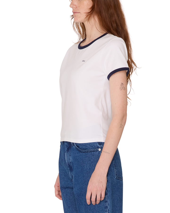 Obey Tyler Ringer Short Sleeve Tee (Women&