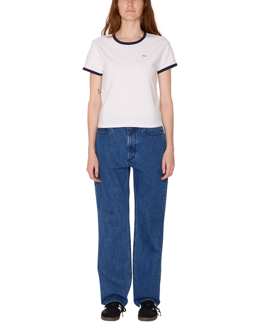 Obey Tyler Ringer Short Sleeve Tee (Women&