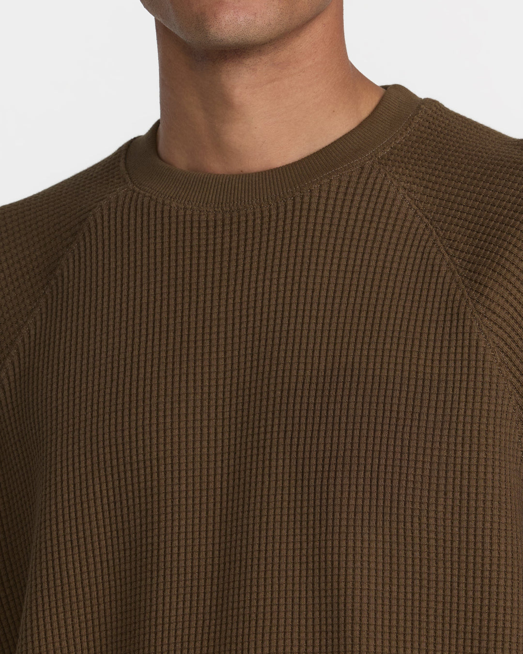 RVCA Men’s Dayshift Supply Co Crew in Bombay Brown, additional product detail