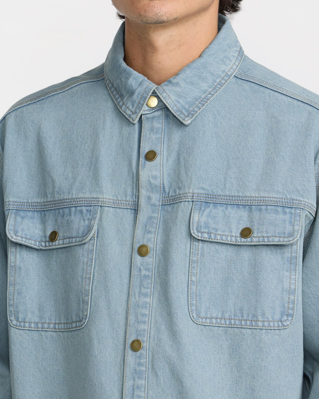 RVCA Men’s Big Rvca Overshirt in Indigo, additional product detail