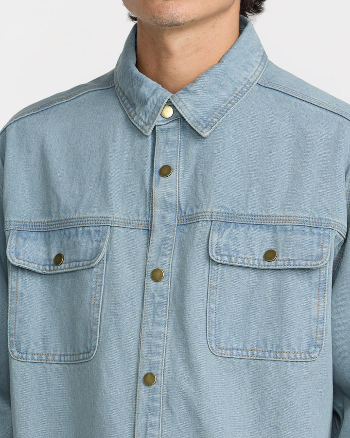 RVCA Men’s Big Rvca Overshirt in Indigo, additional product detail