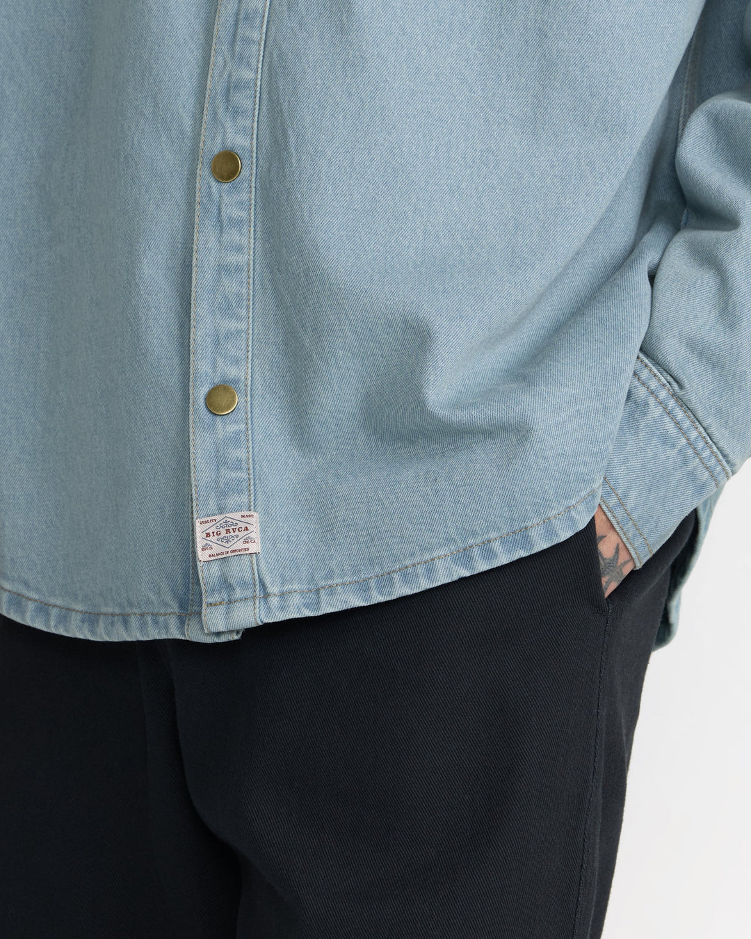 RVCA Men’s Big Rvca Overshirt in Indigo, additional product detail