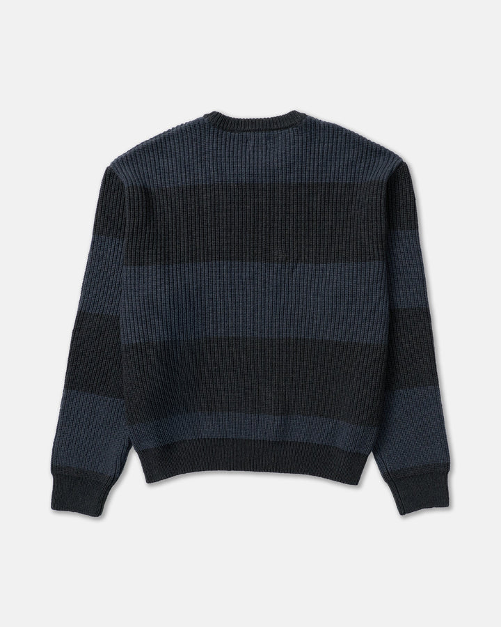 RVCA Men’s Fisherman Sweater in Pirate Black, back product view