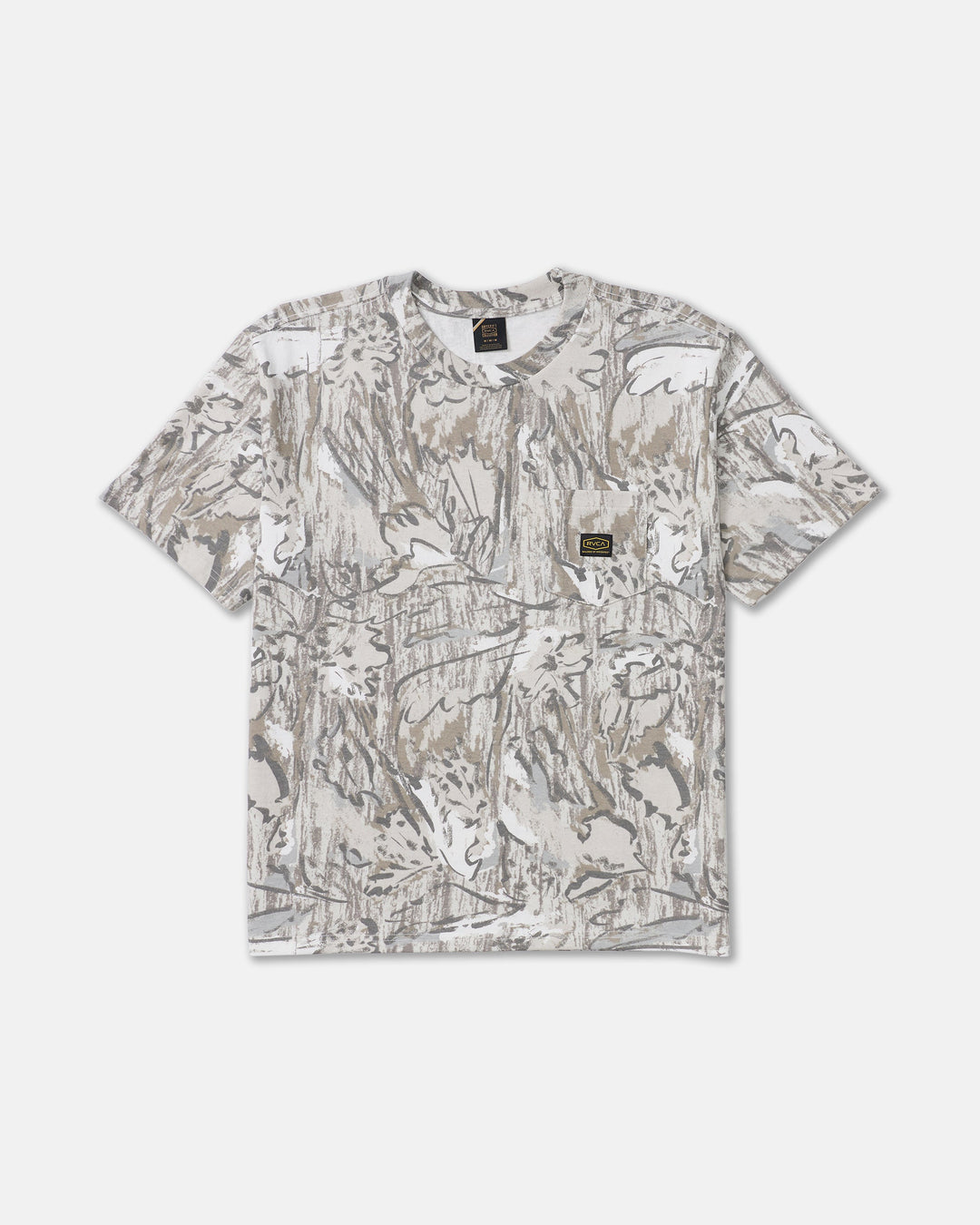 RVCA Men’s Americana Pocket Label Ss in Camo, front product view