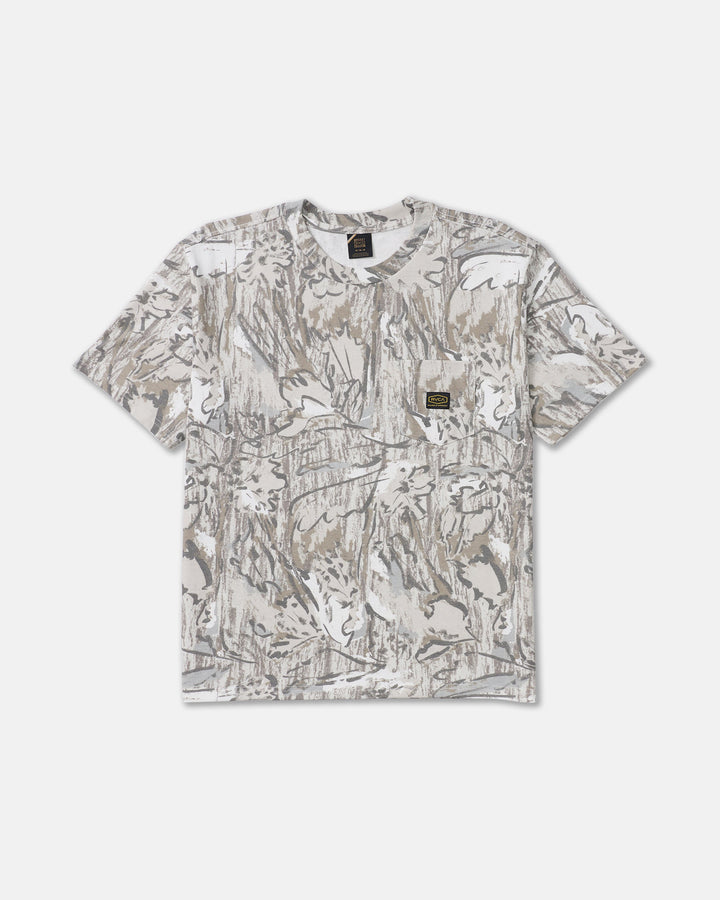 RVCA Men’s Americana Pocket Label Ss in Camo, front product view