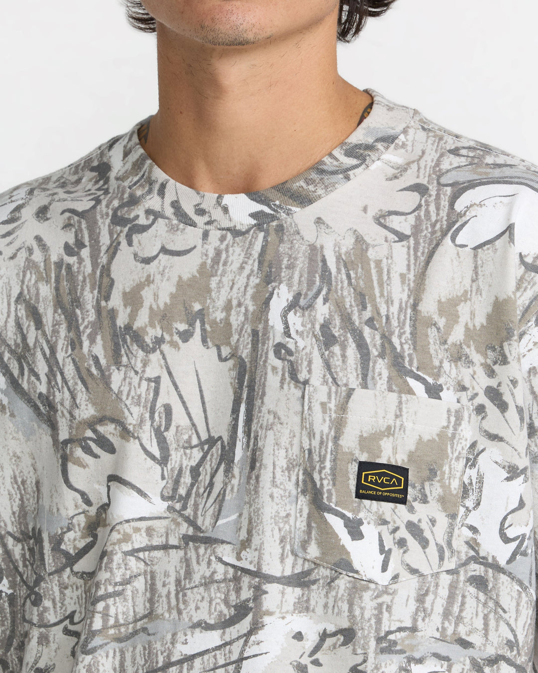 RVCA Men’s Americana Pocket Label Ss in Camo, additional product detail