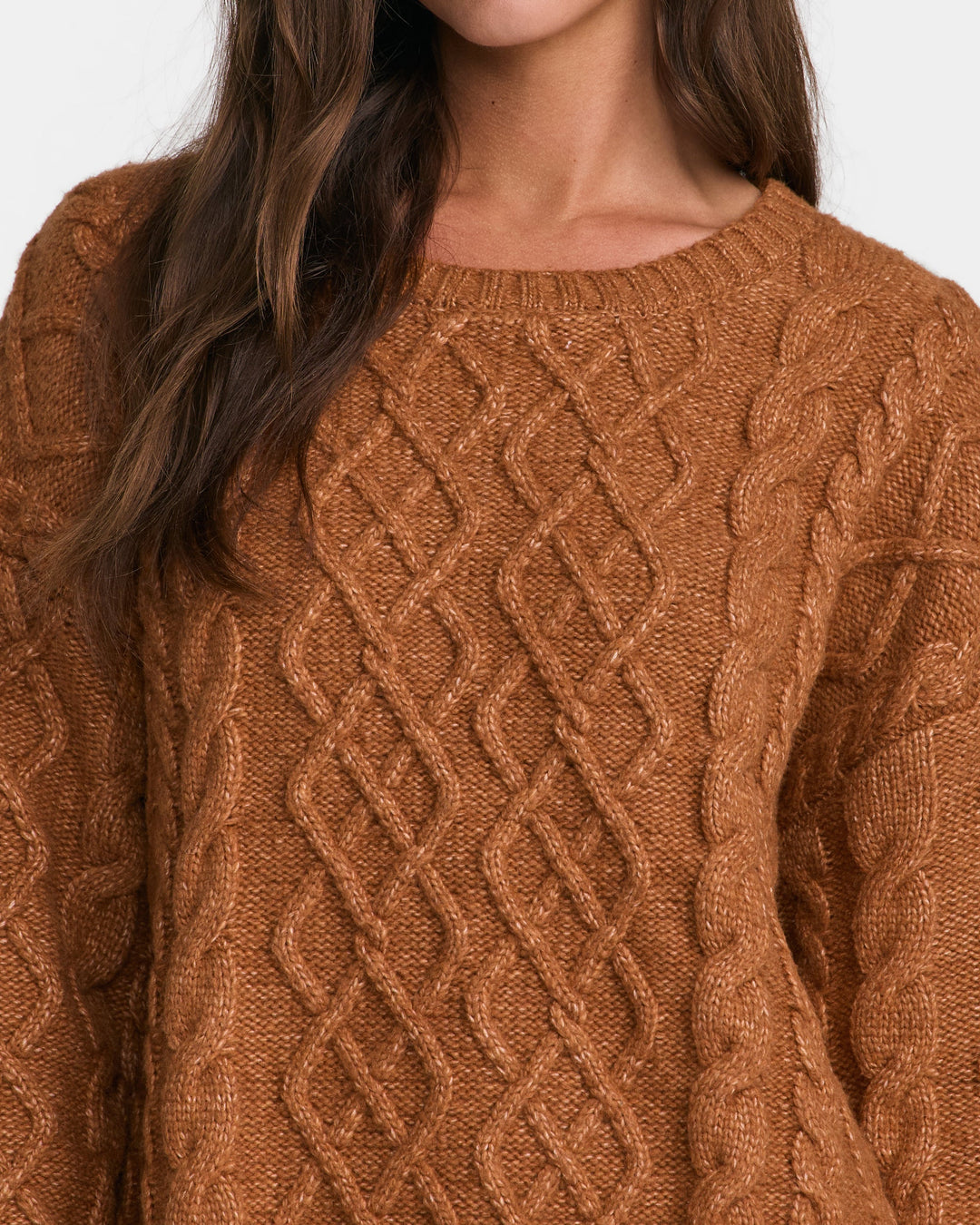 RVCA Women’s Emerson Oversized Sweater in Bombay Brown, additional product detail