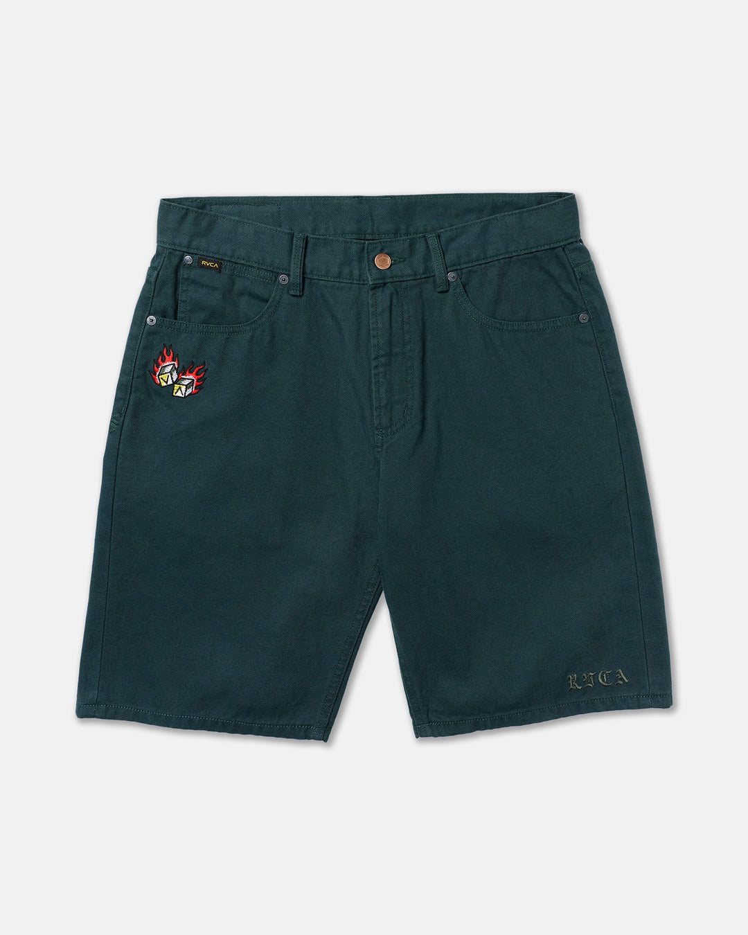 Rvca Kaleb 5 Pocket Short 21 (Mens) | Hunter Green