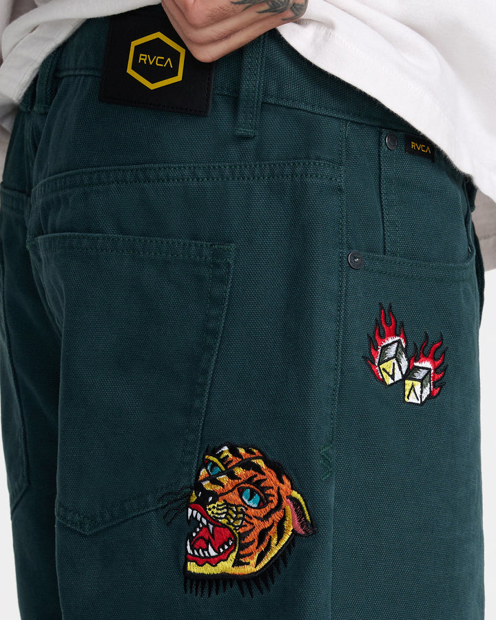Rvca Kaleb 5 Pocket Short 21 (Mens) | Hunter Green