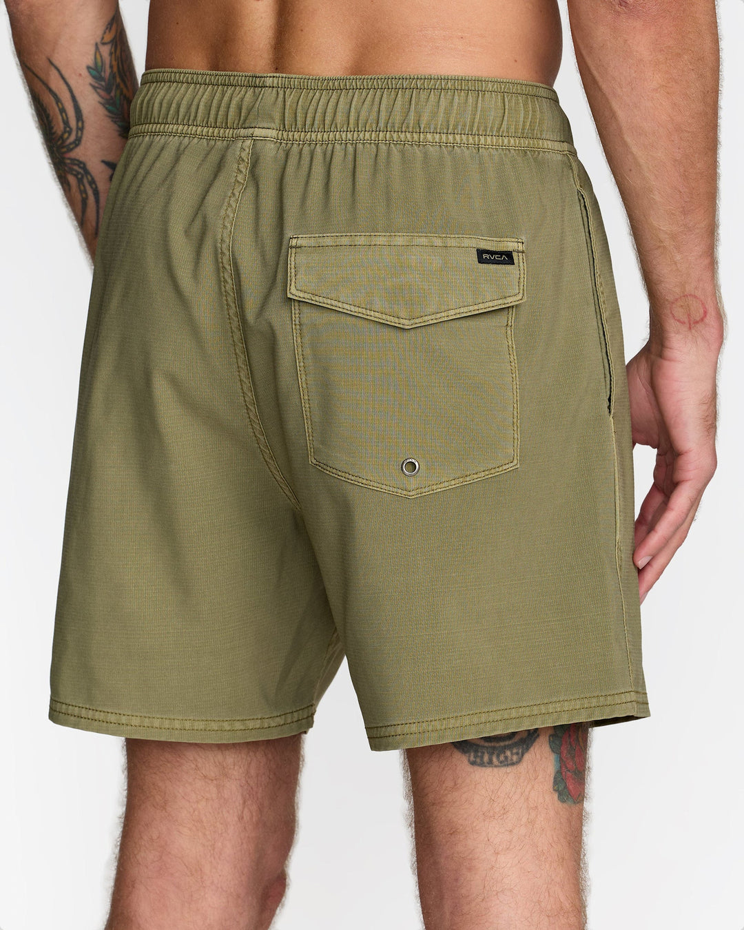 RVCA Va Pigment Elastic Short 16 (Mens) | Martini Olive