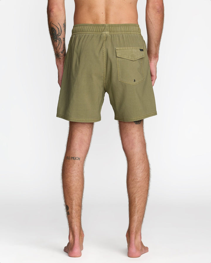 RVCA Va Pigment Elastic Short 16 (Mens) | Martini Olive