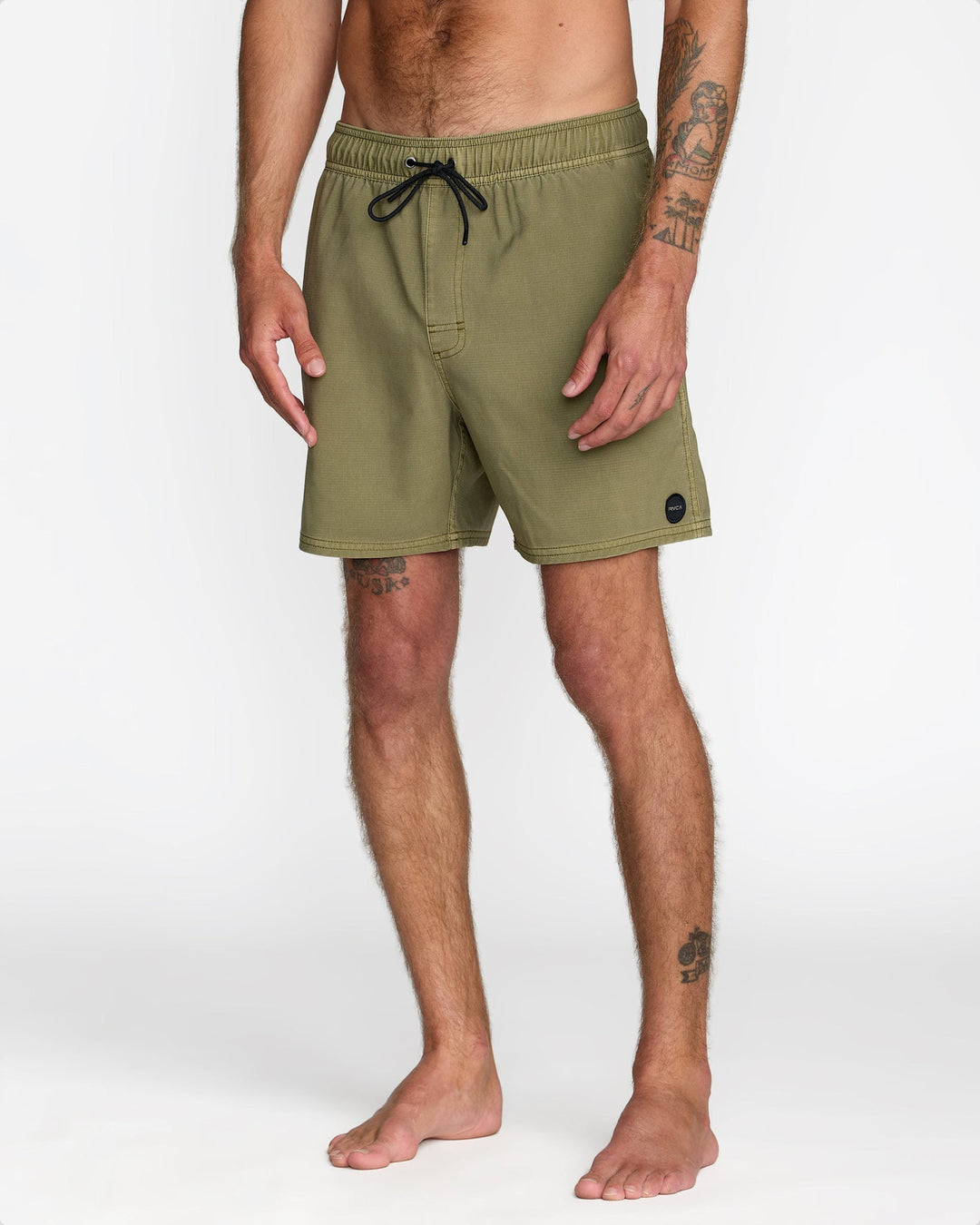 RVCA Va Pigment Elastic Short 16 (Mens) | Martini Olive