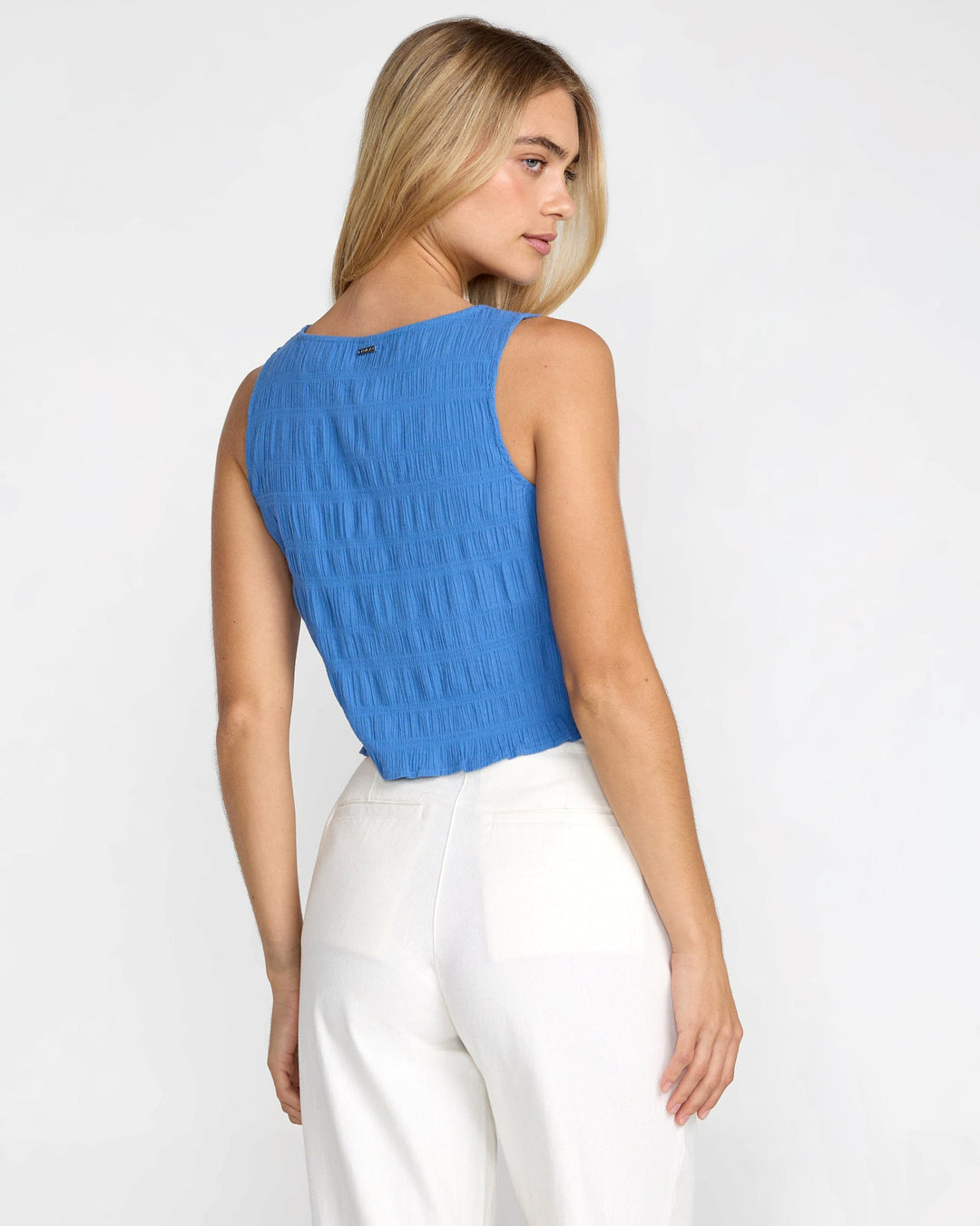 Rvca Scrunch Top (Womens) | Blue Relic