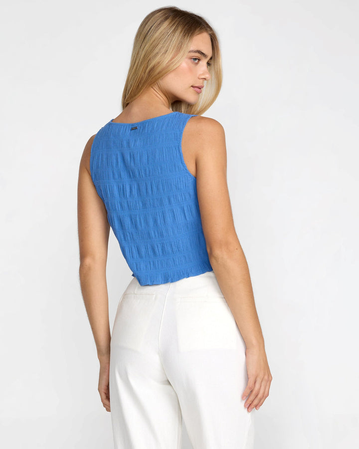 Rvca Scrunch Top (Womens) | Blue Relic