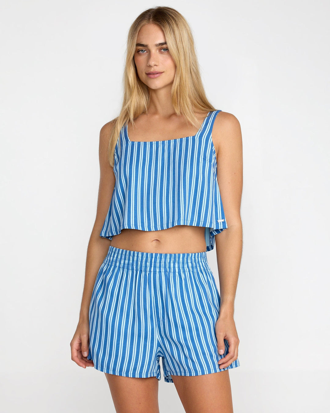 Rvca Baker Top (Womens) | Blue Relic