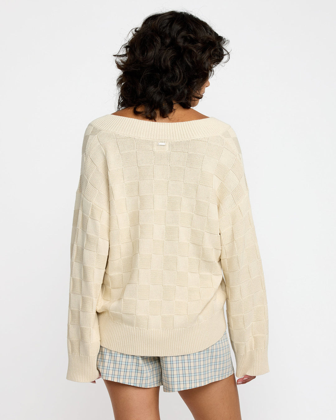 RVCA Harmony V Neck Sweater (Womens) | Sand