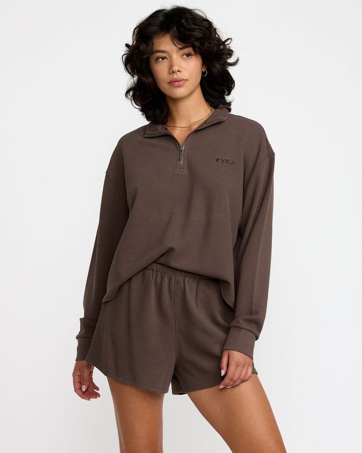Rvca Glory Waffle Short (Womens) | Bear Brown
