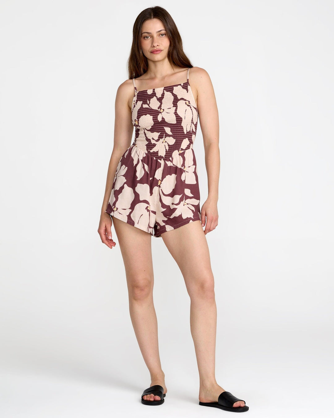 Rvca Sienna Romper (Womens) | Terra Brown