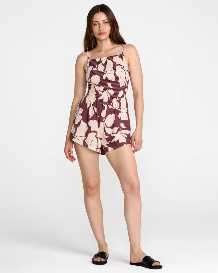 Rvca Sienna Romper (Womens) | Terra Brown