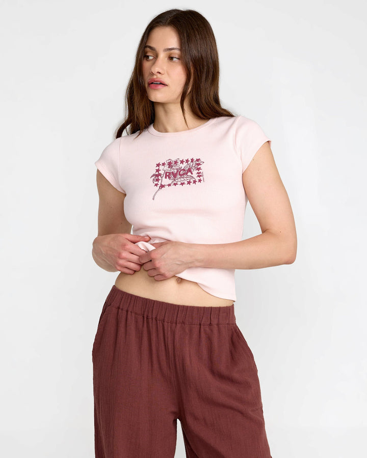 RVCA Ribbed Slim Tee (Women&