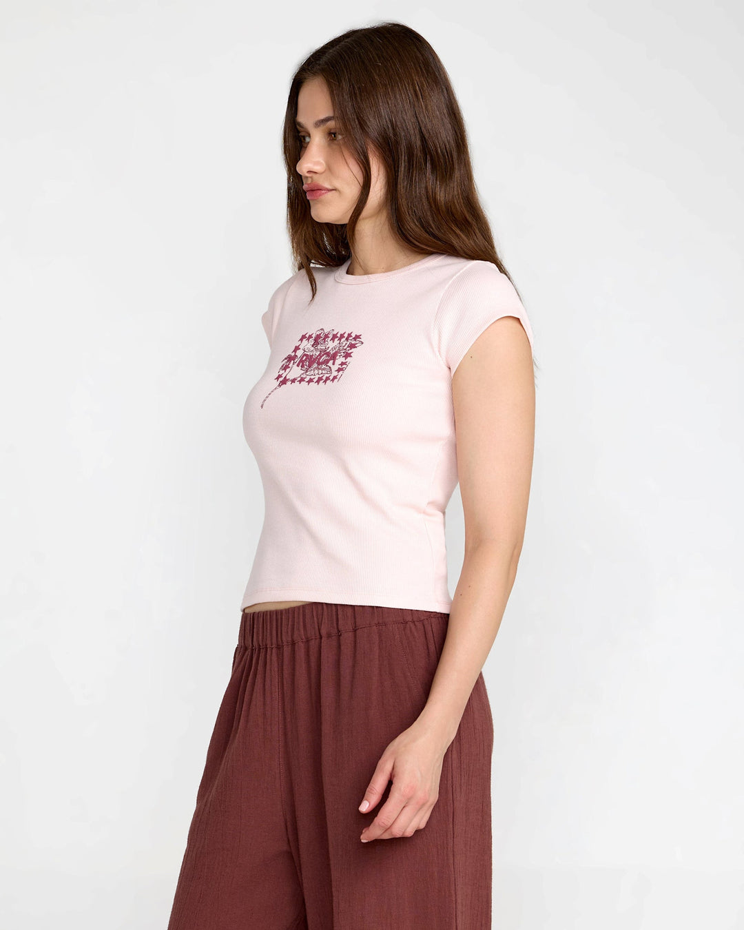 RVCA Ribbed Slim Tee (Women&