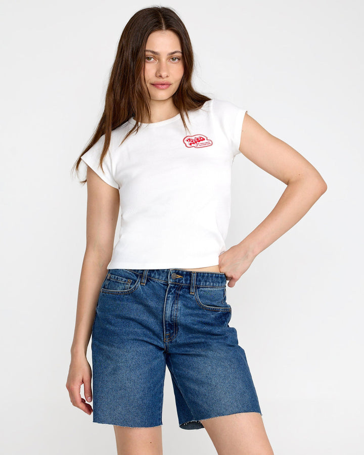 RVCA Ribbed Slim Tee (Women&
