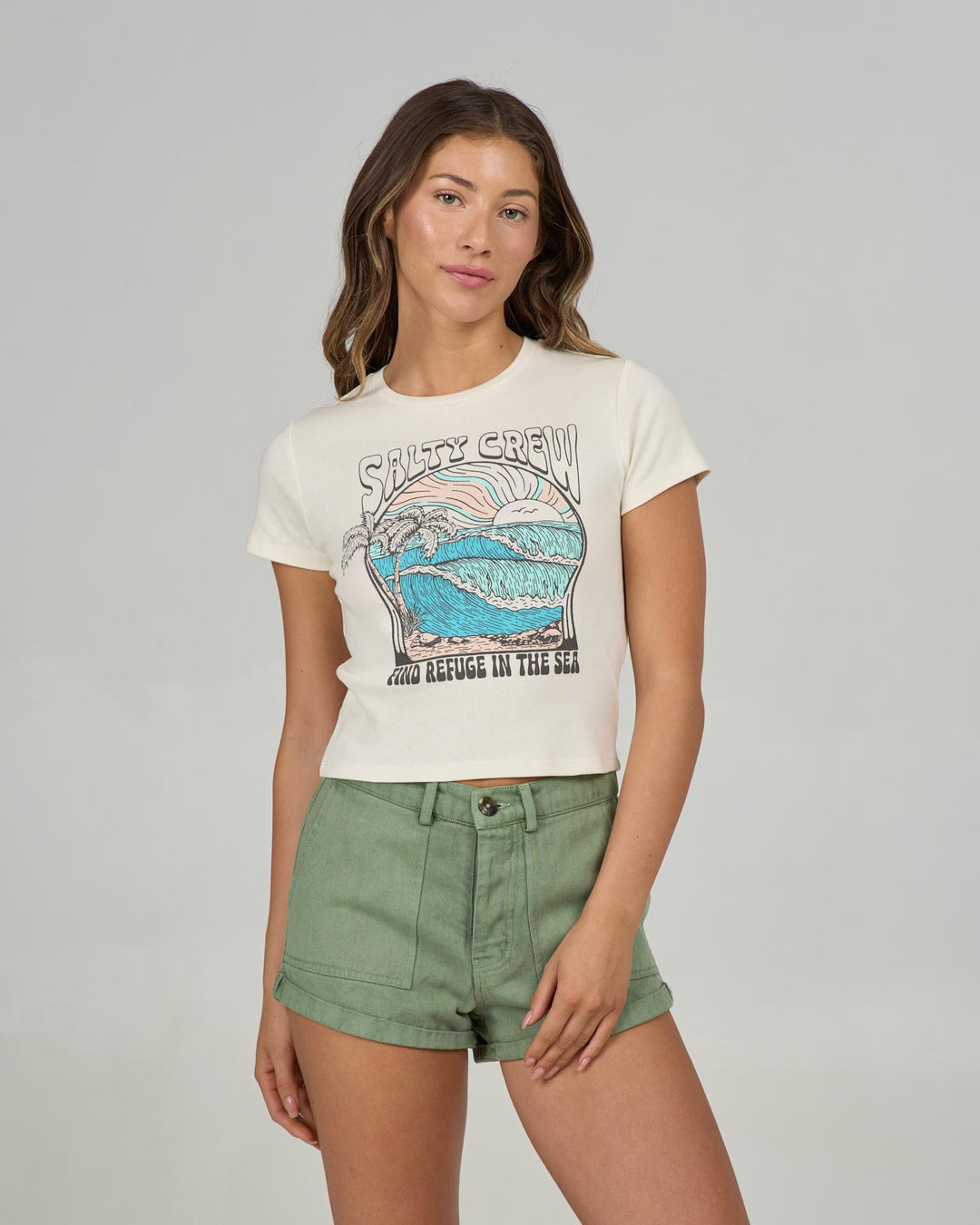 Salty Crew Keyhole Baby Tee (Women&