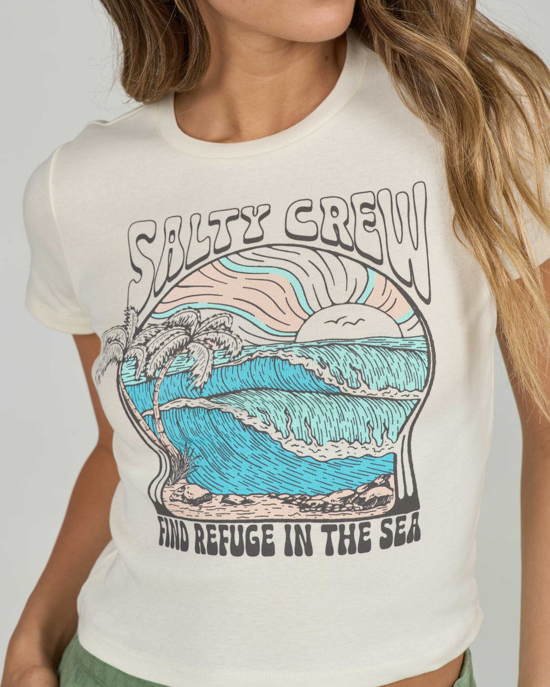 Salty Crew Keyhole Baby Tee (Women&