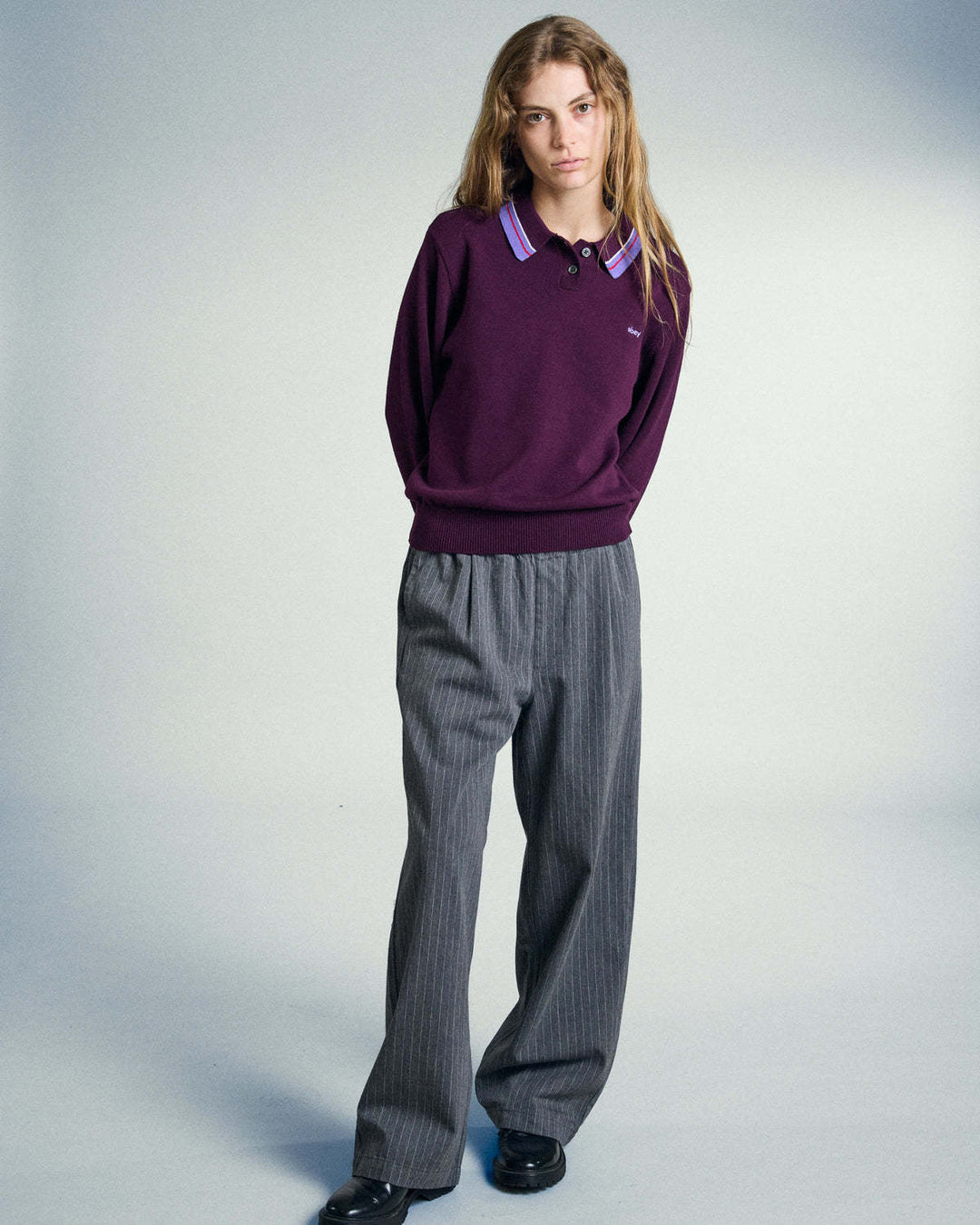Obey Goalie Polo Sweater (Womens) | Beet