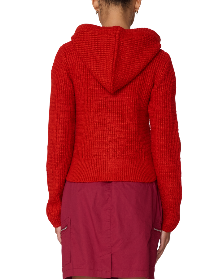 Obey Glenda Hood Zip Sweater (Womens) | Tomato