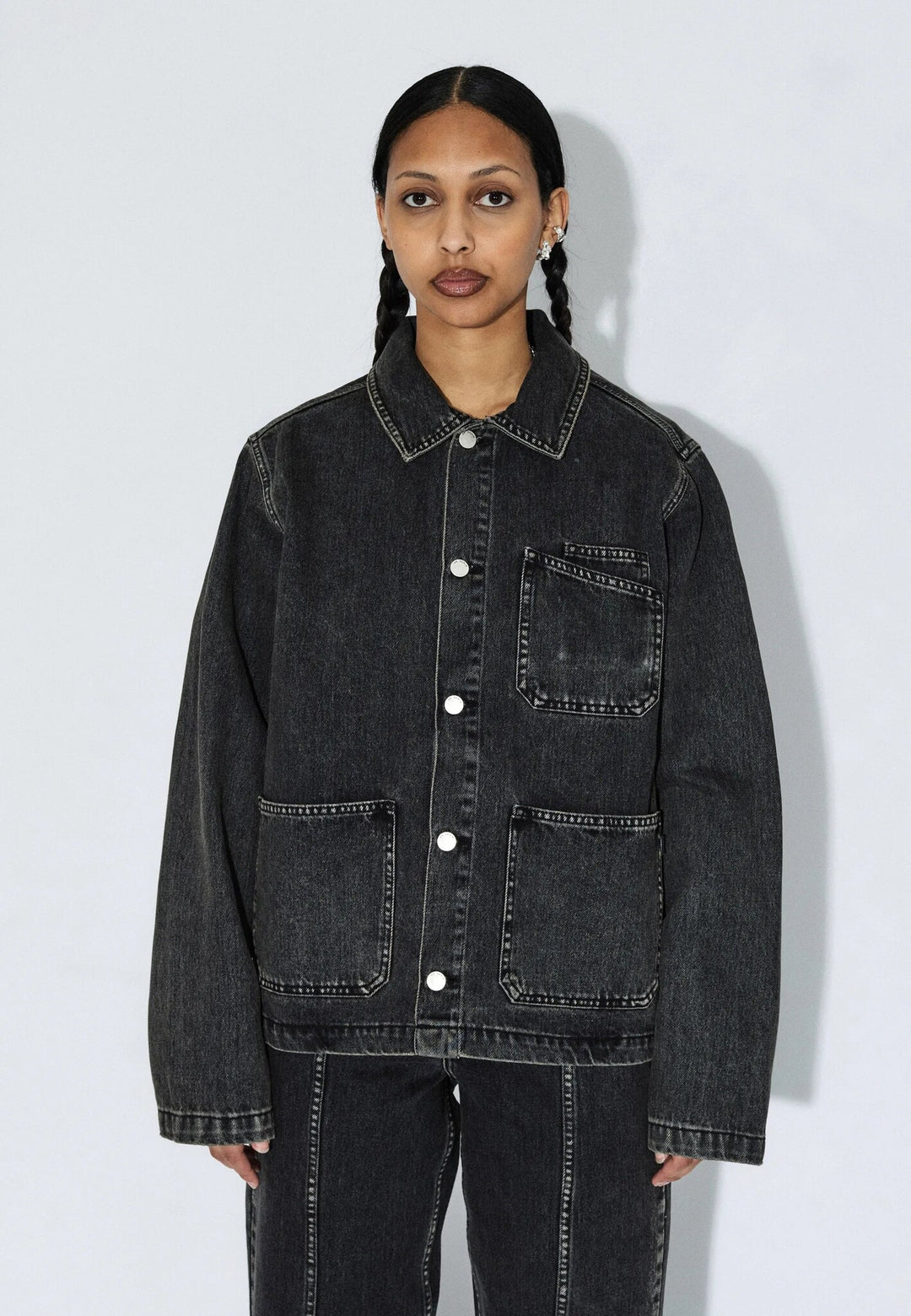 Dr. Denim Evon Worker Jacket (Unisex) | Aged Black