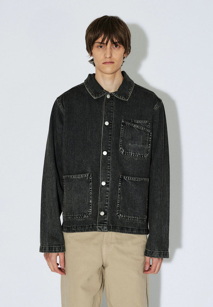 Dr. Denim Evon Worker Jacket (Unisex) | Aged Black