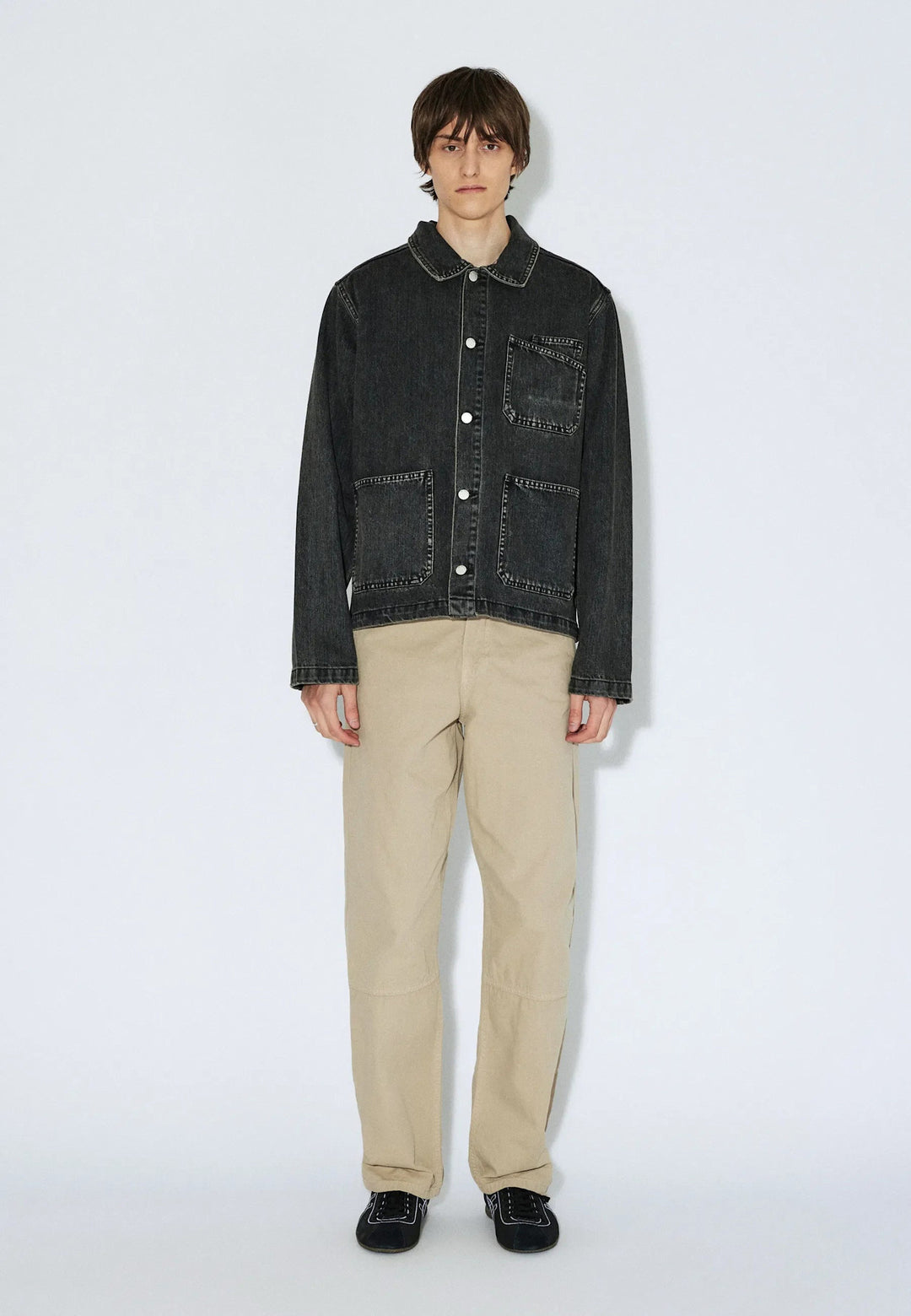 Dr. Denim Evon Worker Jacket (Unisex) | Aged Black